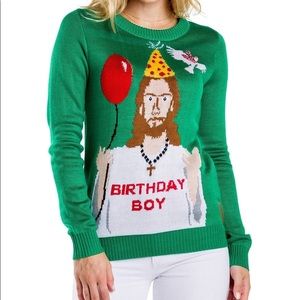 Tipsy Elves Green Birthday Boy Sweater